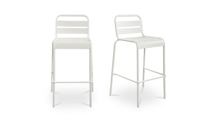 Kade Outdoor Bar Stool White Set of Two