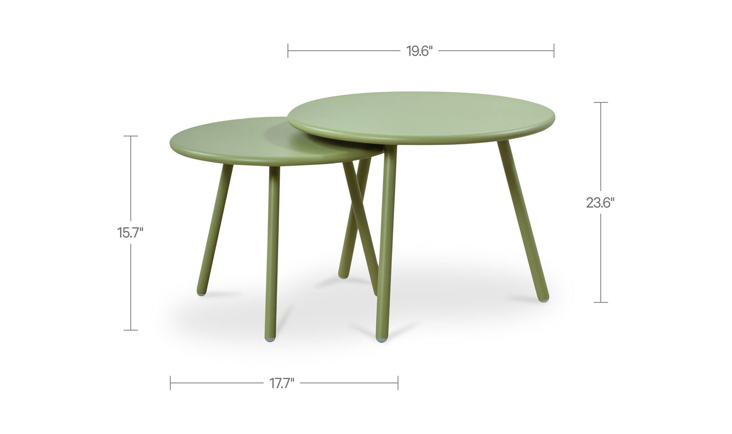 Kari Outdoor Nesting Coffee Table Green