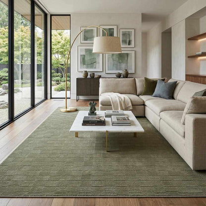 Kazuma Green Washable Area Rug