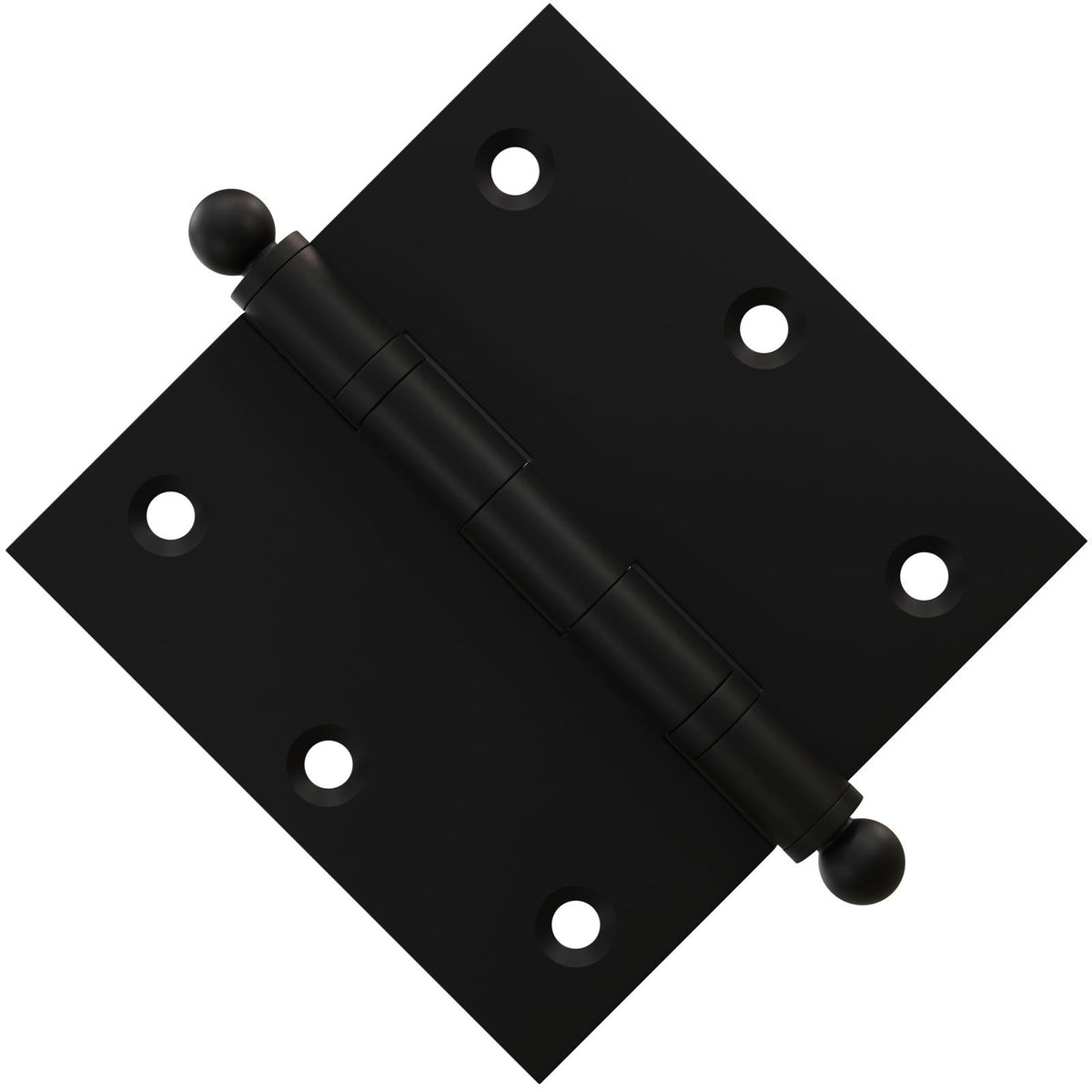 3.5 x 3.5 Inch Solid Brass Ball Bearing Door Hinge - Flat Black.