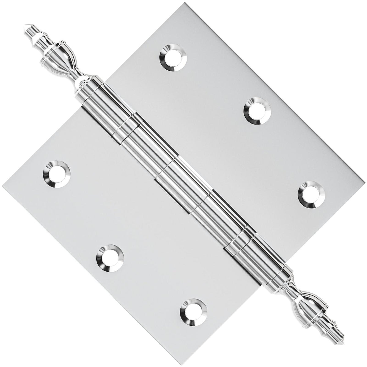 3x3 Inch Solid Brass Ball Bearing Door Hinge - Polished Chrome.