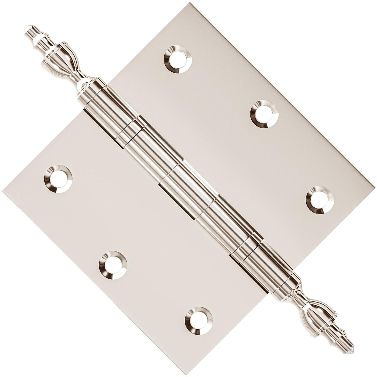 3.5 x 3.5 Inch Solid Brass Ball Bearing Door Hinge - Polished Nickel.