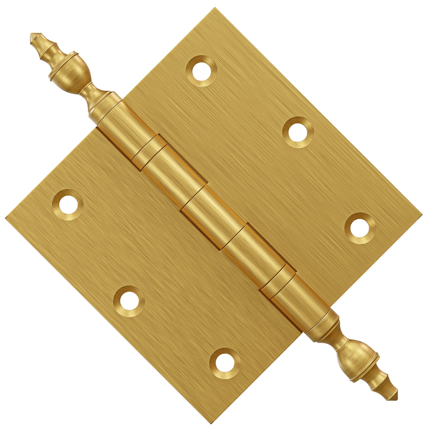 3x3 Inch Solid Brass Ball Bearing Door Hinge - Satin Brass.