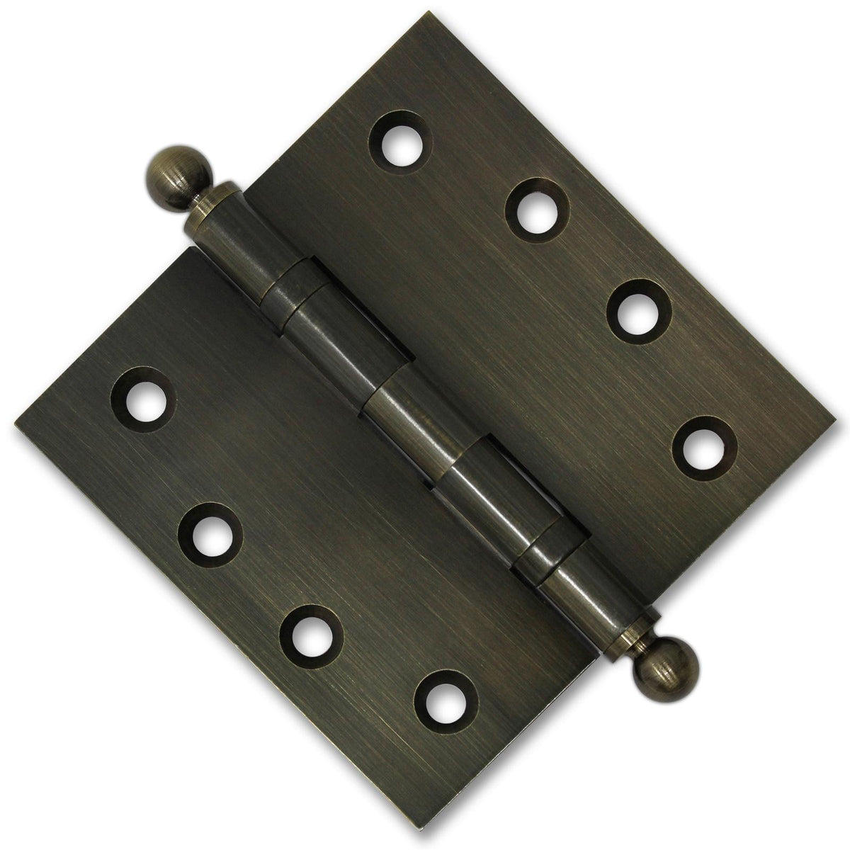 4x4 Inch Solid Brass Ball Bearing Door Hinge - Antique Brass.