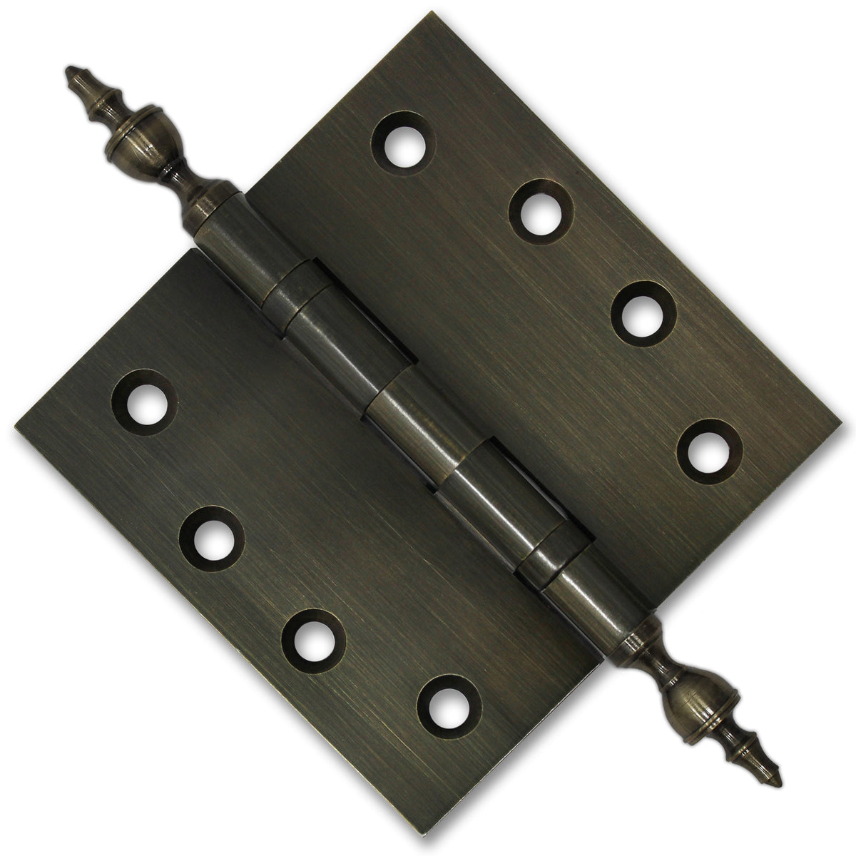 4.5 x 4.5 Inch Solid Brass Ball Bearing Door Hinge - Antique Brass.