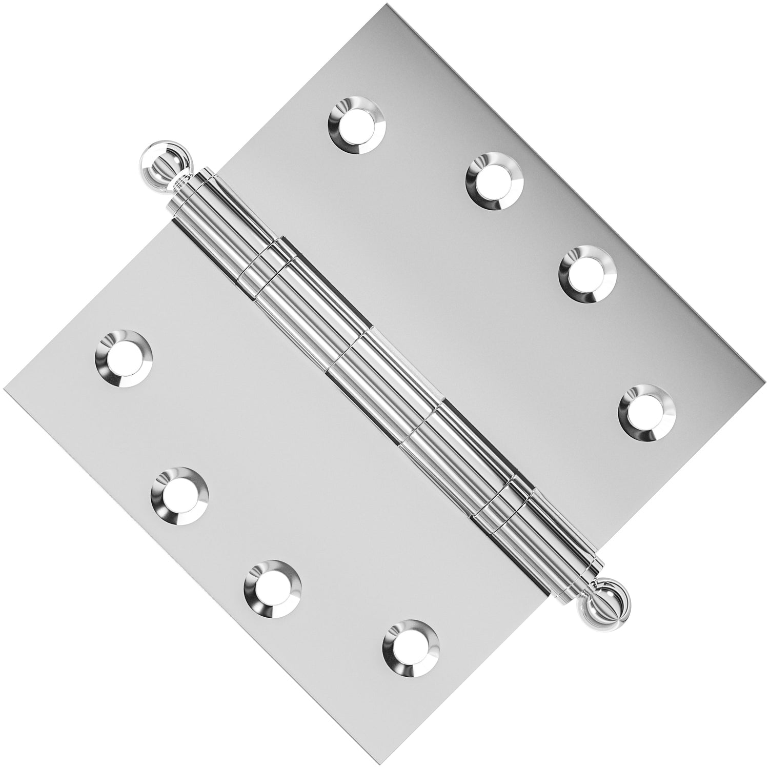 4x4 Inch Solid Brass Ball Bearing Door Hinge - Polished Chrome.