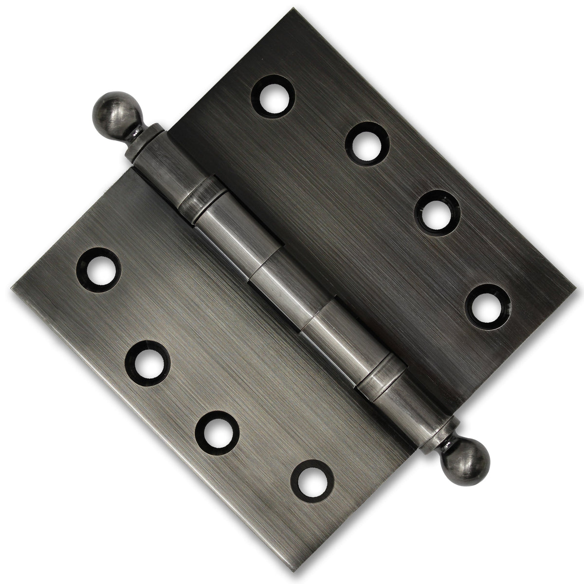 4.5 x 4.5 Inch Solid Brass Ball Bearing Door Hinge - Pewter.