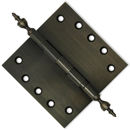 5x5 Inch Solid Brass Ball Bearing Door Hinge - Antique Brass.