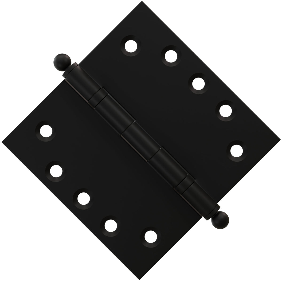 5x5 Inch Solid Brass Ball Bearing Door Hinge - Flat Black.