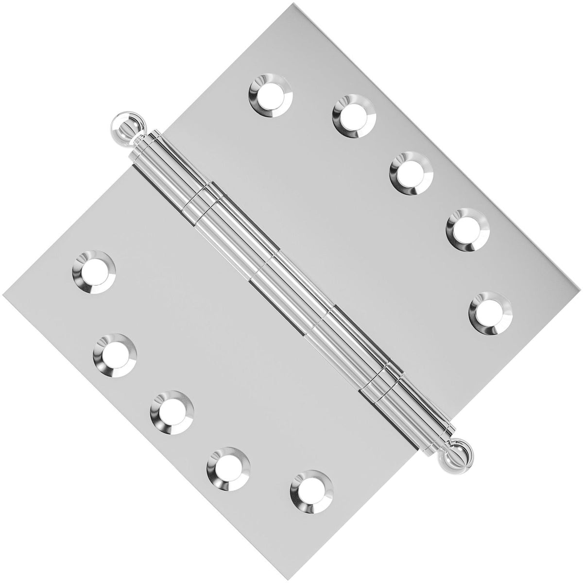 5x5 Inch Solid Brass Ball Bearing Door Hinge - Polished Chrome.