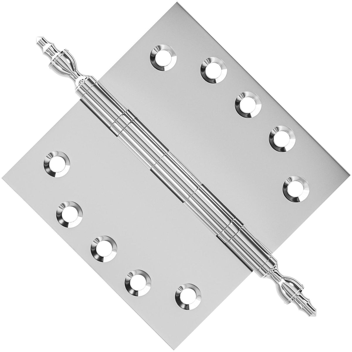 5x5 Inch Solid Brass Ball Bearing Door Hinge - Polished Chrome.