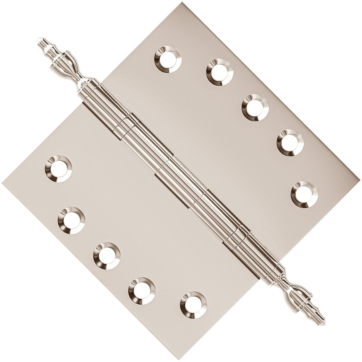 5x5 Inch Solid Brass Ball Bearing Door Hinge - Polished Nickel.