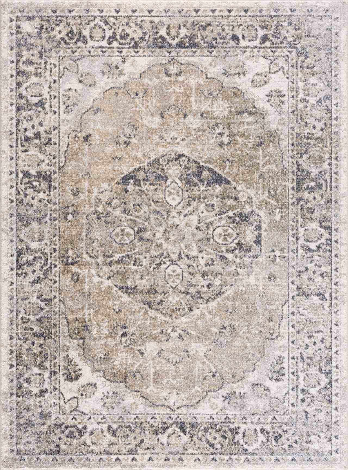 Rudo Beige Flat Pile Washable Rug