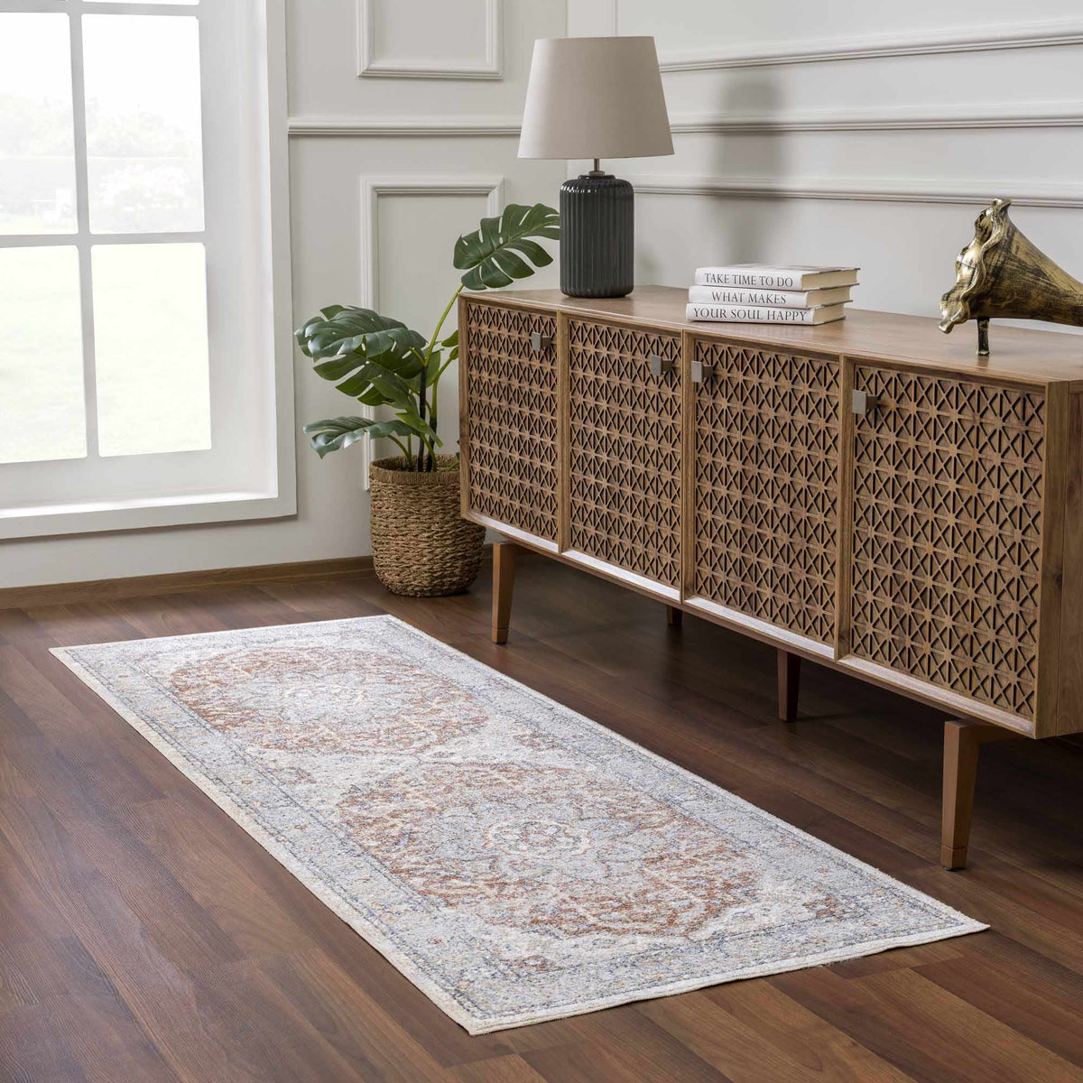 Emke Flat Pile Washable Rug - Clearance.