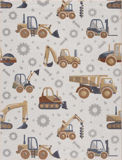 Construction Washable Kids Area Rug