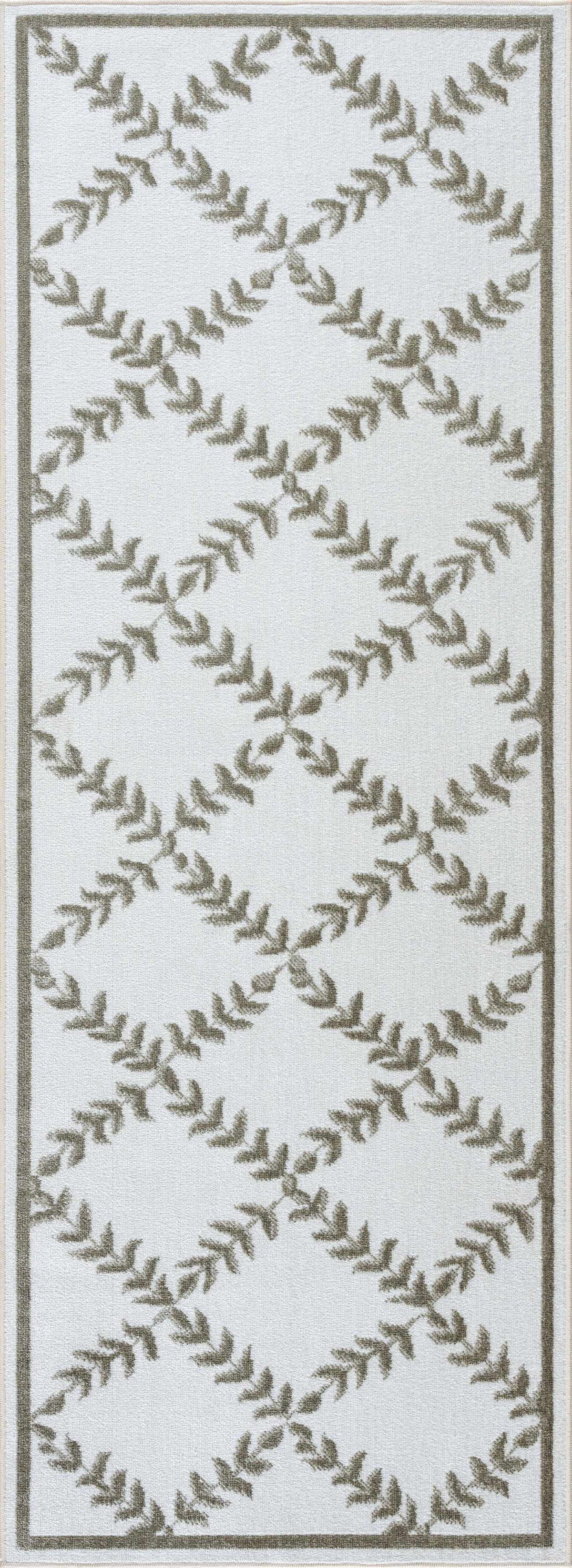 Donier Beige Geometric Washable Area Rug