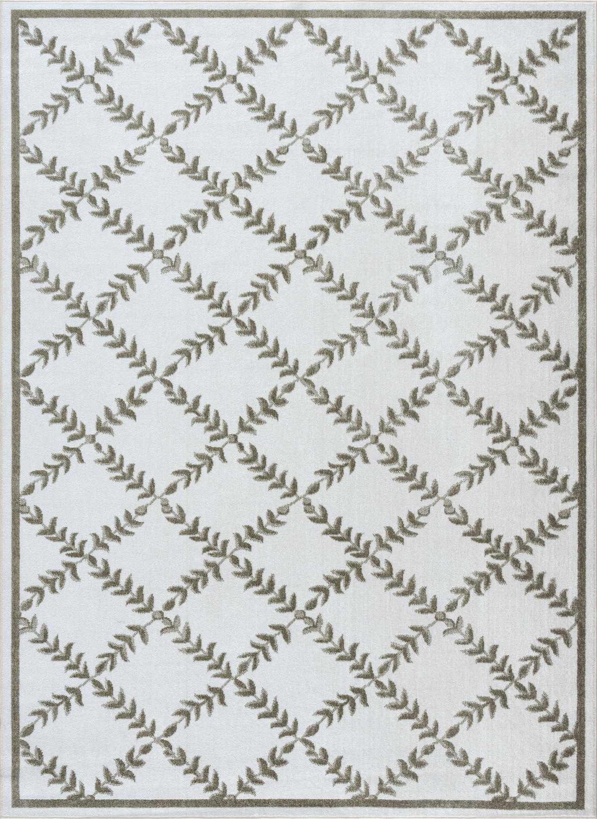 Donier Beige Geometric Washable Area Rug