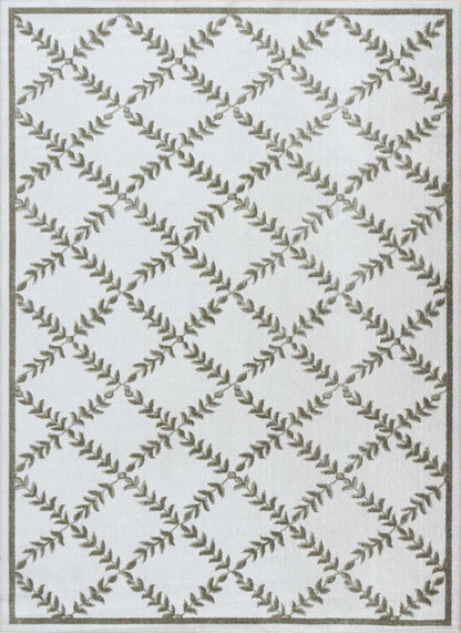 Donier Beige Geometric Washable Area Rug