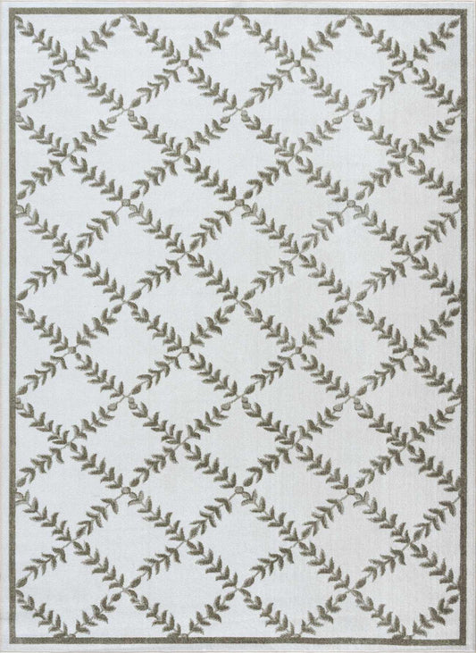 Donier Beige Geometric Washable Area Rug