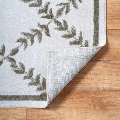 Donier Beige Geometric Washable Area Rug
