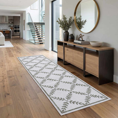 Donier Beige Geometric Washable Area Rug