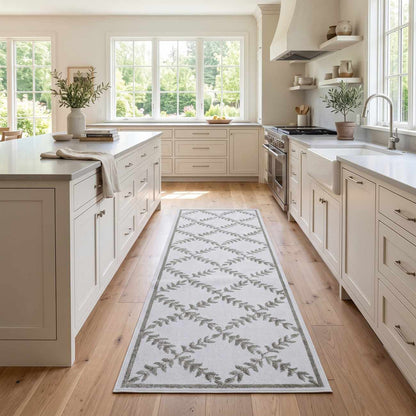 Donier Beige Geometric Washable Area Rug