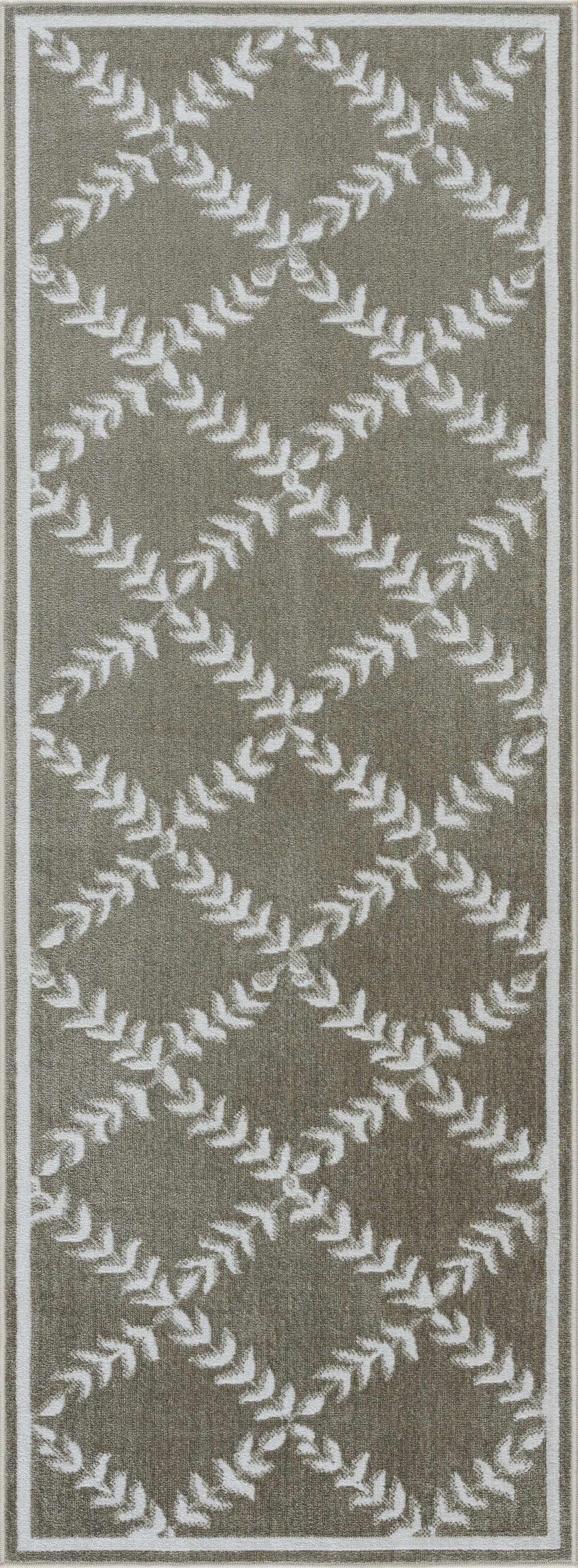 Donier Green Geometric Washable Area Rug