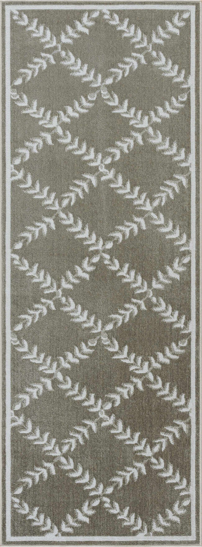 Donier Green Geometric Washable Area Rug