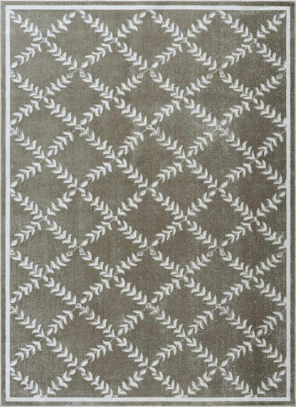 Donier Green Geometric Washable Area Rug