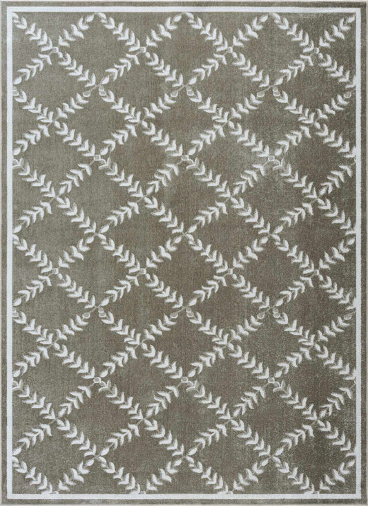 Donier Green Geometric Washable Area Rug
