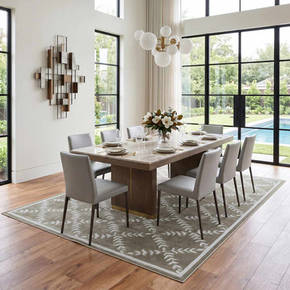 Donier Green Geometric Washable Area Rug