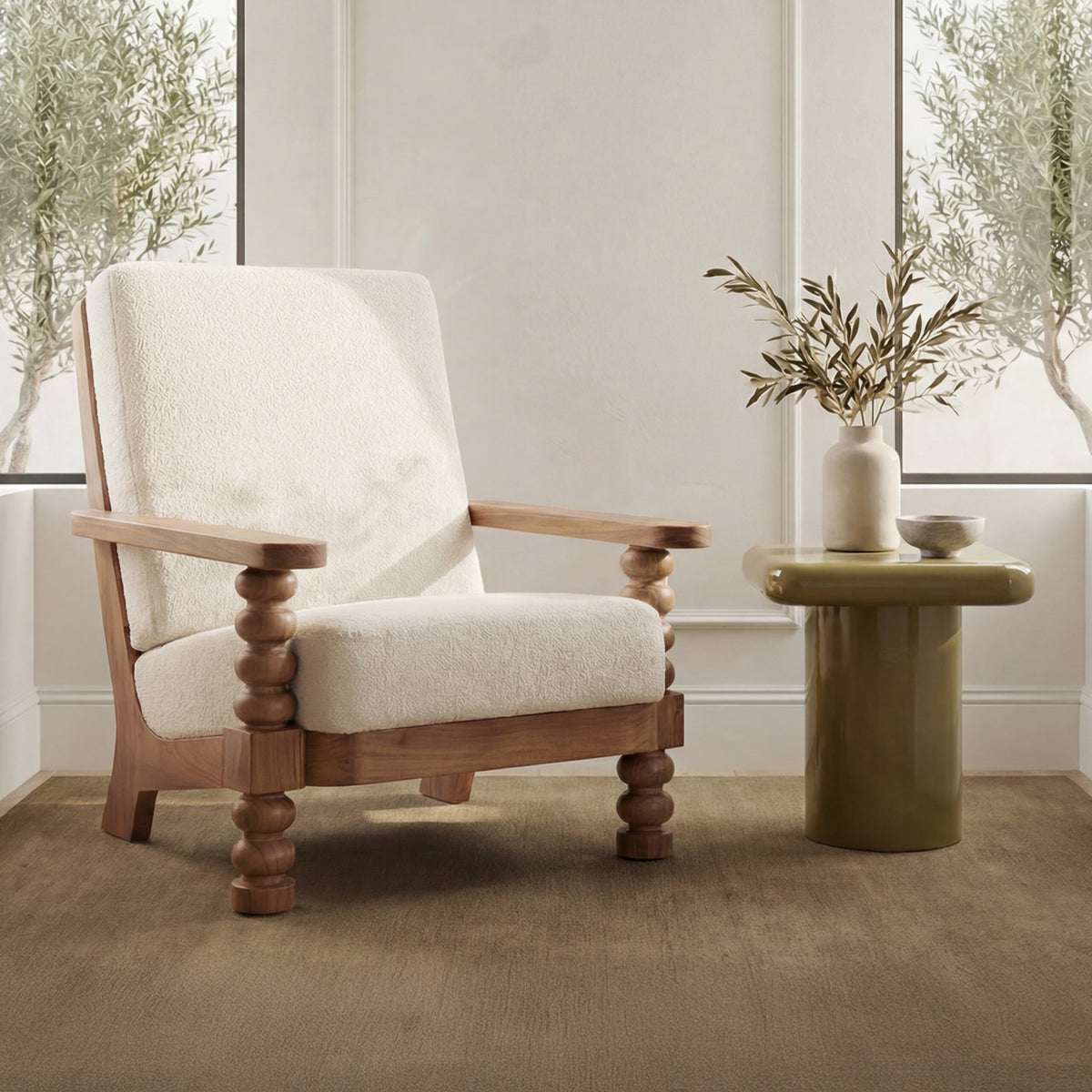 Ingrid Accent Chair Off White lifestyle