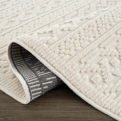 Fadey White 3D Washable Rug