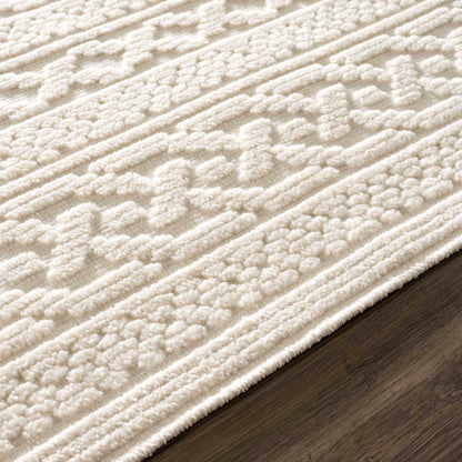 Fadey White 3D Washable Rug