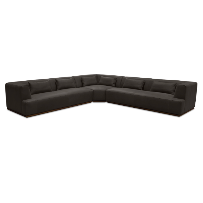 Clove L-Shaped Sectional Deep Brown