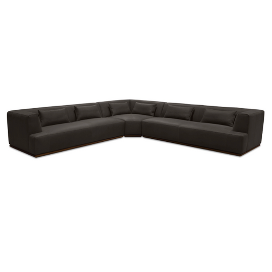 Clove L-Shaped Sectional Deep Brown