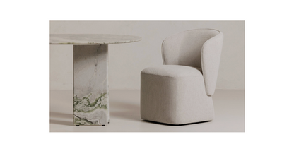 Larson Rolling Dining Chair Heather Grey