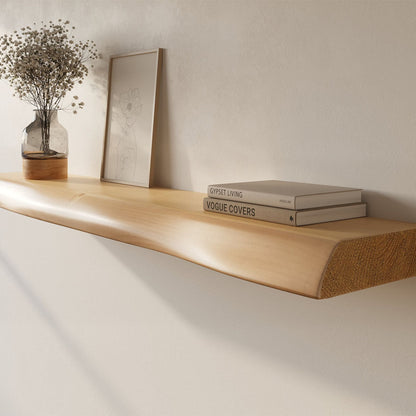 Live Edge Floating Wall Shelf – Solid Real Wood.