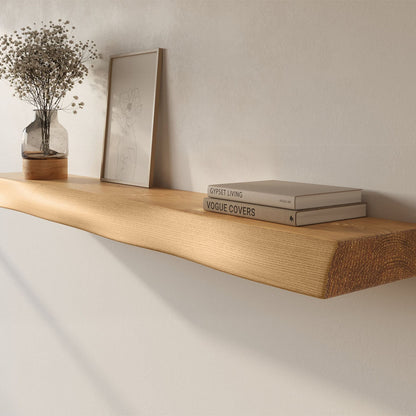 Live Edge Floating Wall Shelf – Solid Real Wood.