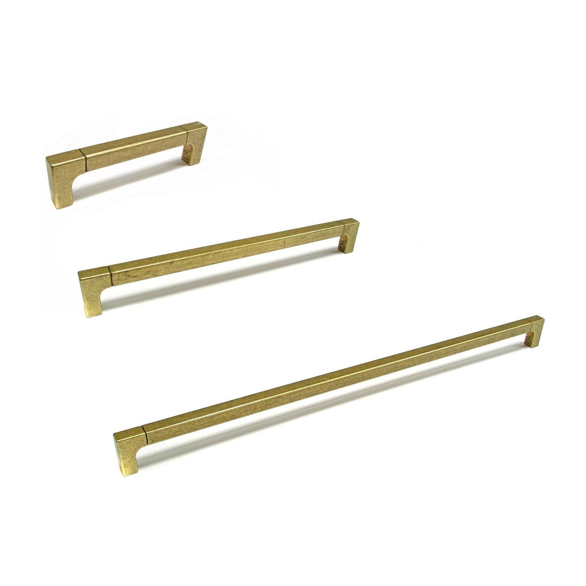 Lora Aged Brass Drawer and Appliance Pulls.