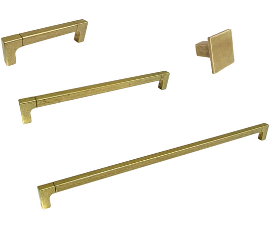 Lora Aged Brass Drawer and Appliance Pulls.