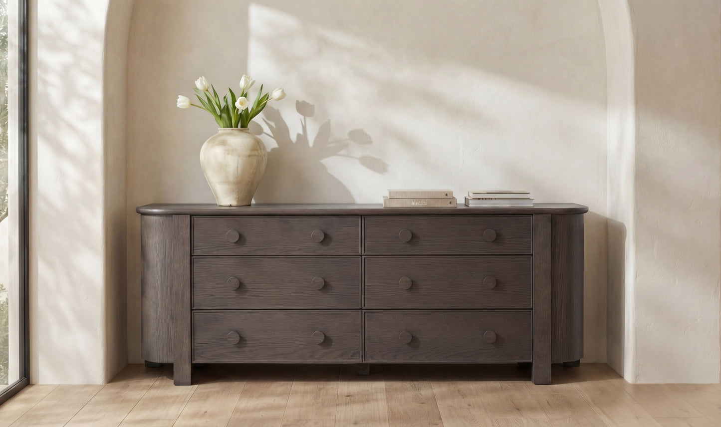 Loren 6 Drawer Dresser Natural.
