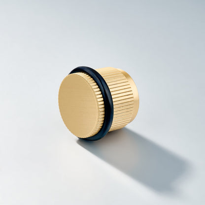 Bastion - Linear Knurled Solid Brass Door Stops.