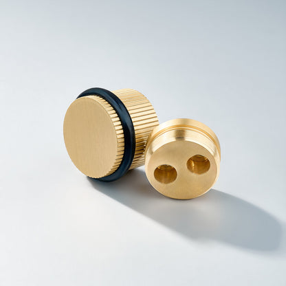 Bastion - Linear Knurled Solid Brass Door Stops.