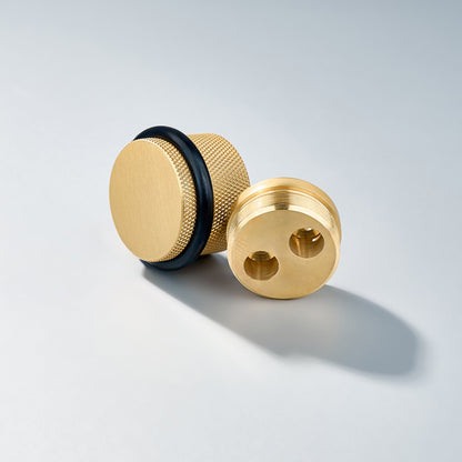 Bastion - Classic Knurled Solid Brass Door Stops.