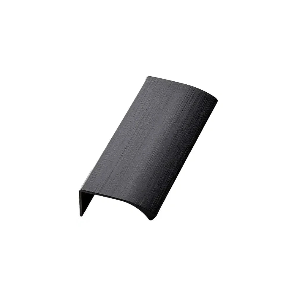 Brushed Matte Black "Edge Straight" Tab Drawer Pulls.