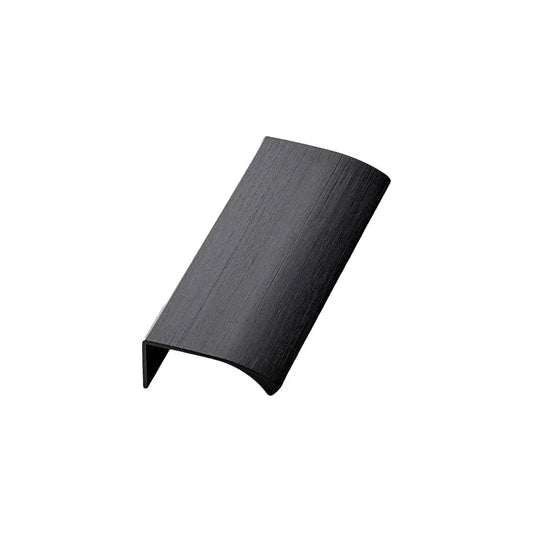 Brushed Matte Black "Edge Straight" Tab Drawer Pulls.