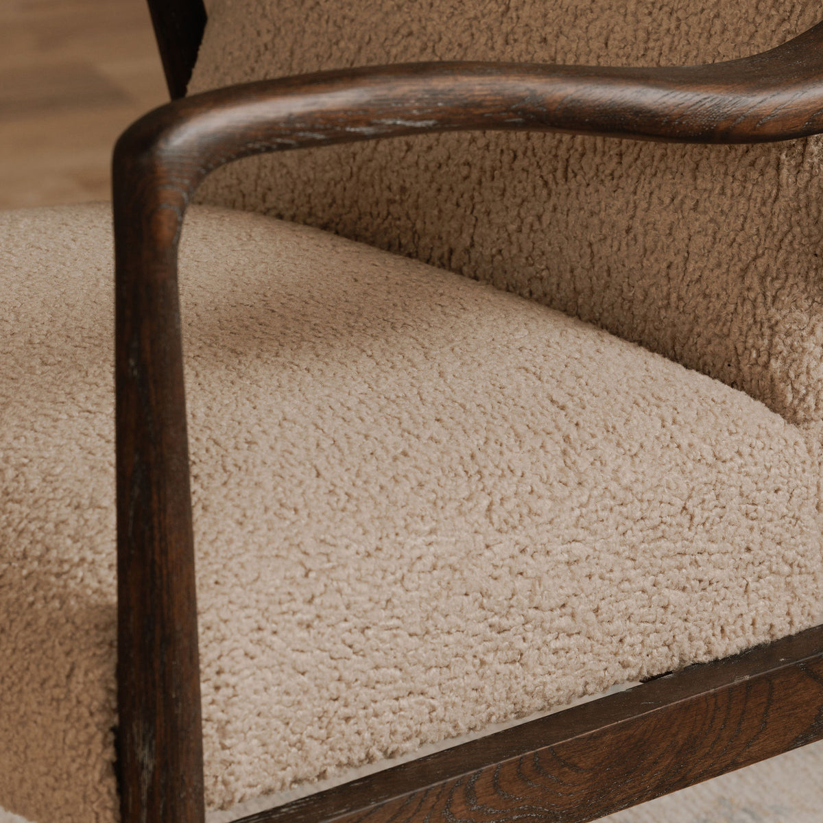 Yates Accent Chair Beige Faux Shearling view 7