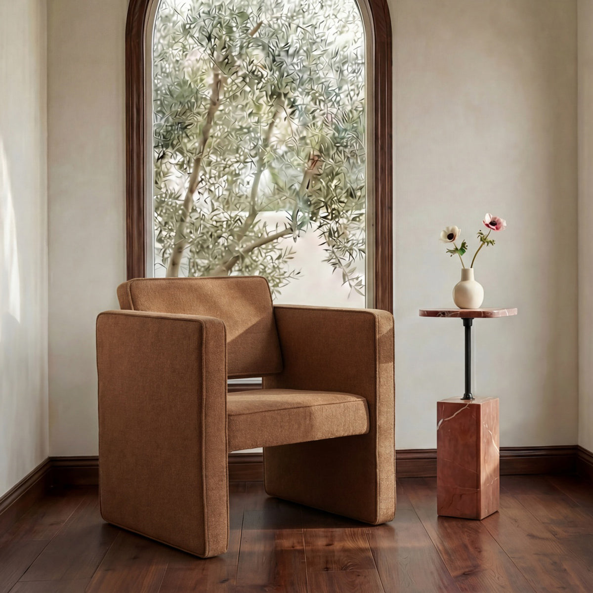 Harris Accent Chair Black And Beige Weave lifestyle