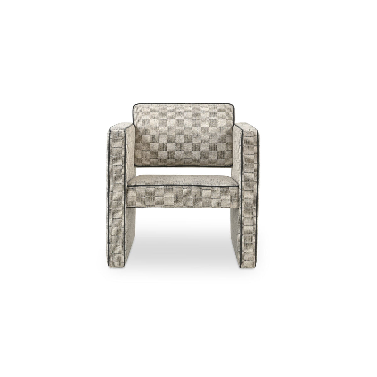 Harris Accent Chair Black And Beige Weave on white background